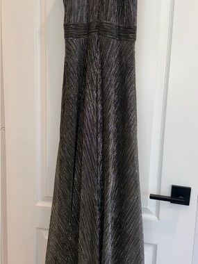 Metallic Black & Silver A-Line Women's dress
